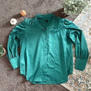 Ann Taylor Teal Button-Up Shirt